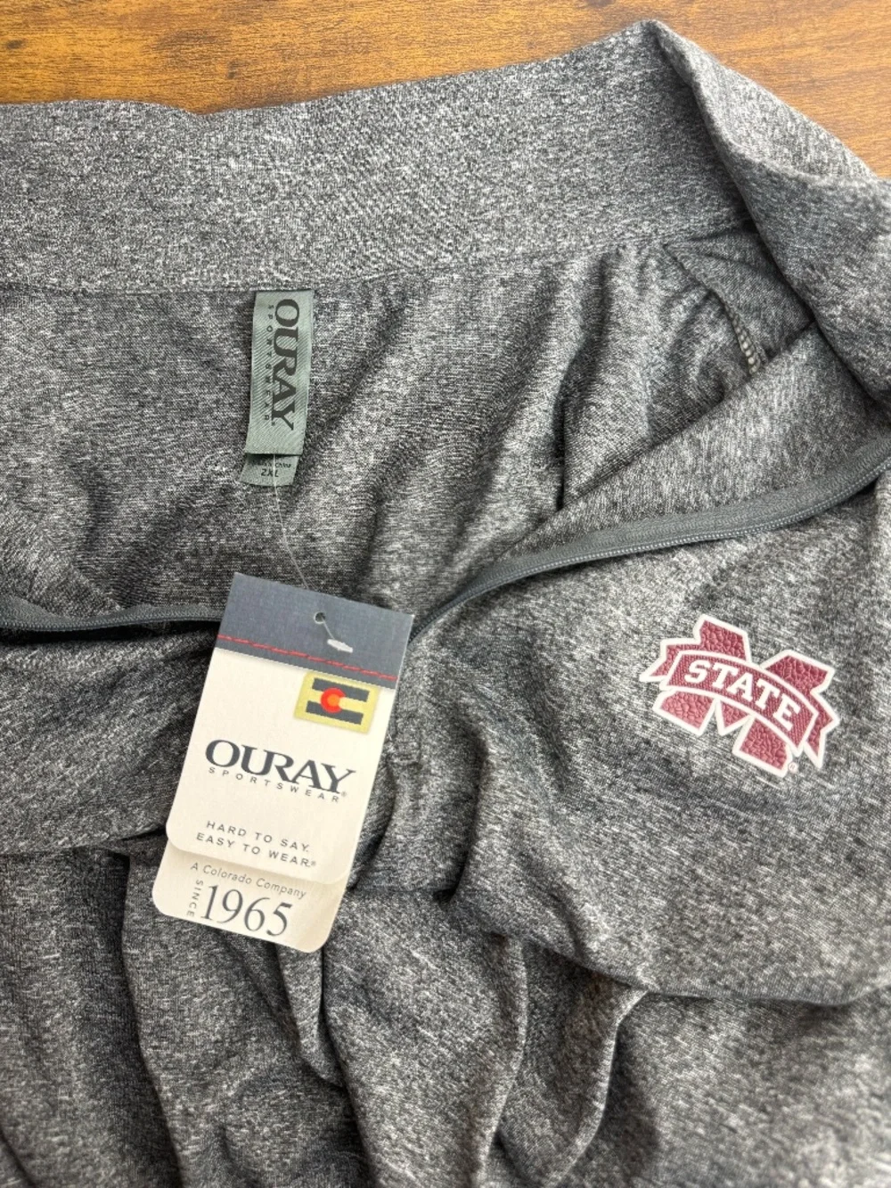 NWT Ouray Sportswear Mississippi State Bulldogs Quarter Zip Pullover 2XL